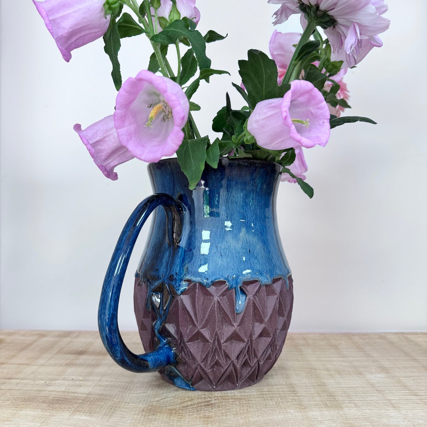Handmade ceramic jug flowers