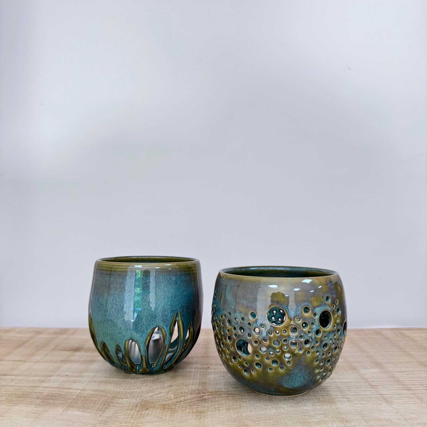 Handmade ceramic candle holders