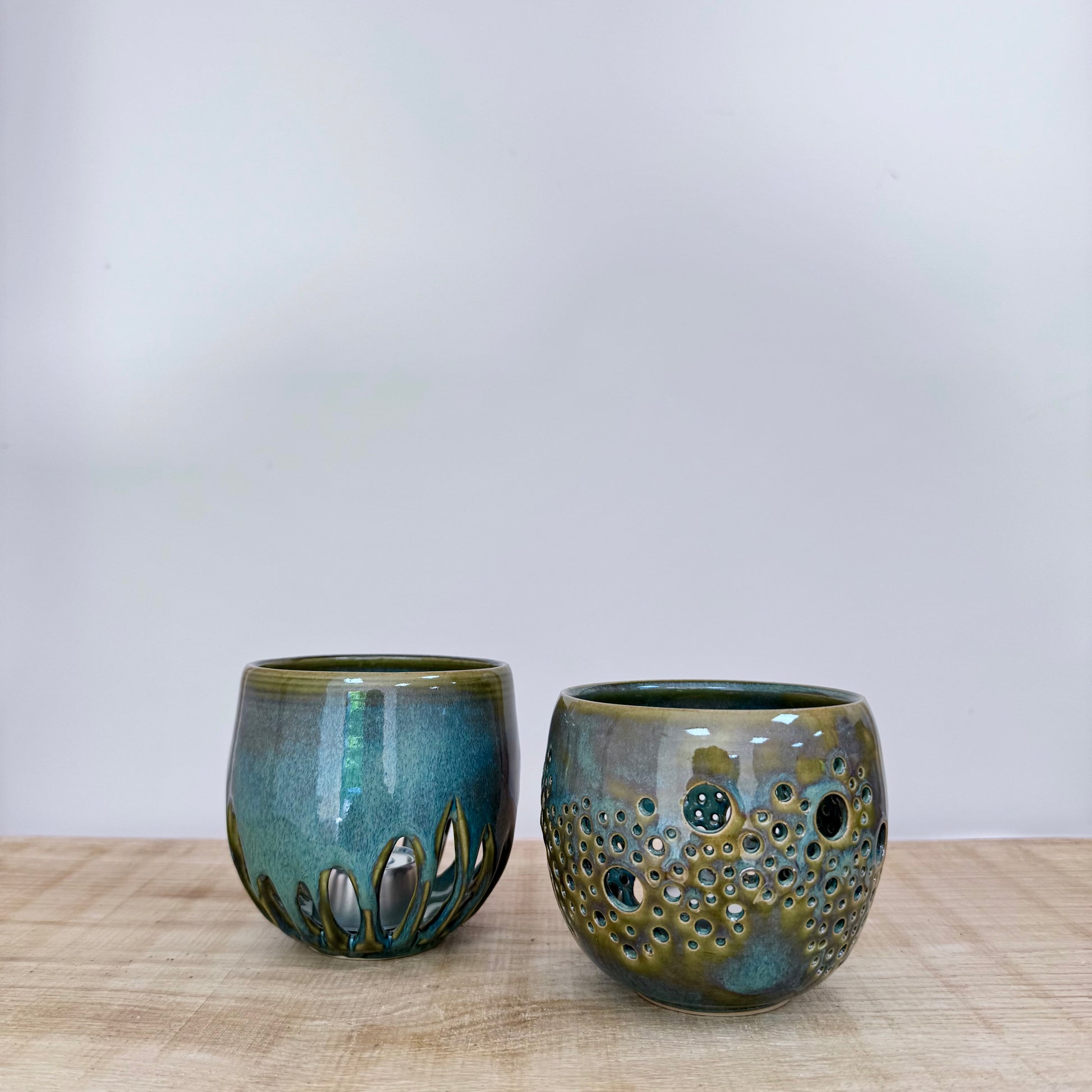 Handmade ceramic candle holders