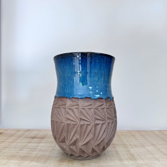 Handmade ceramic vase blue