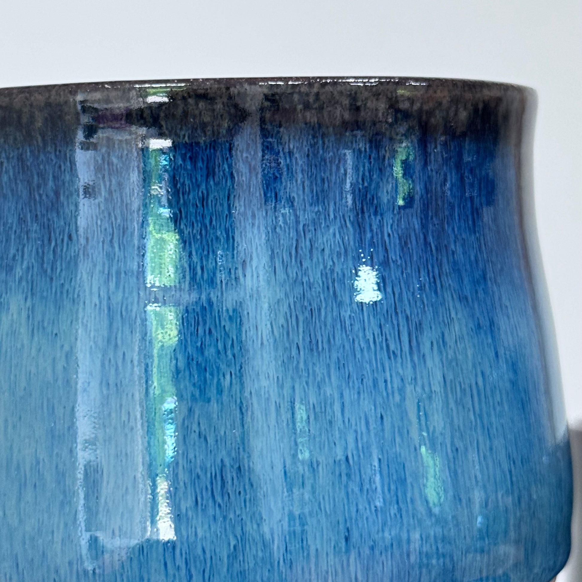 Handmade xxl mugs 650 ml light clay blue glaze