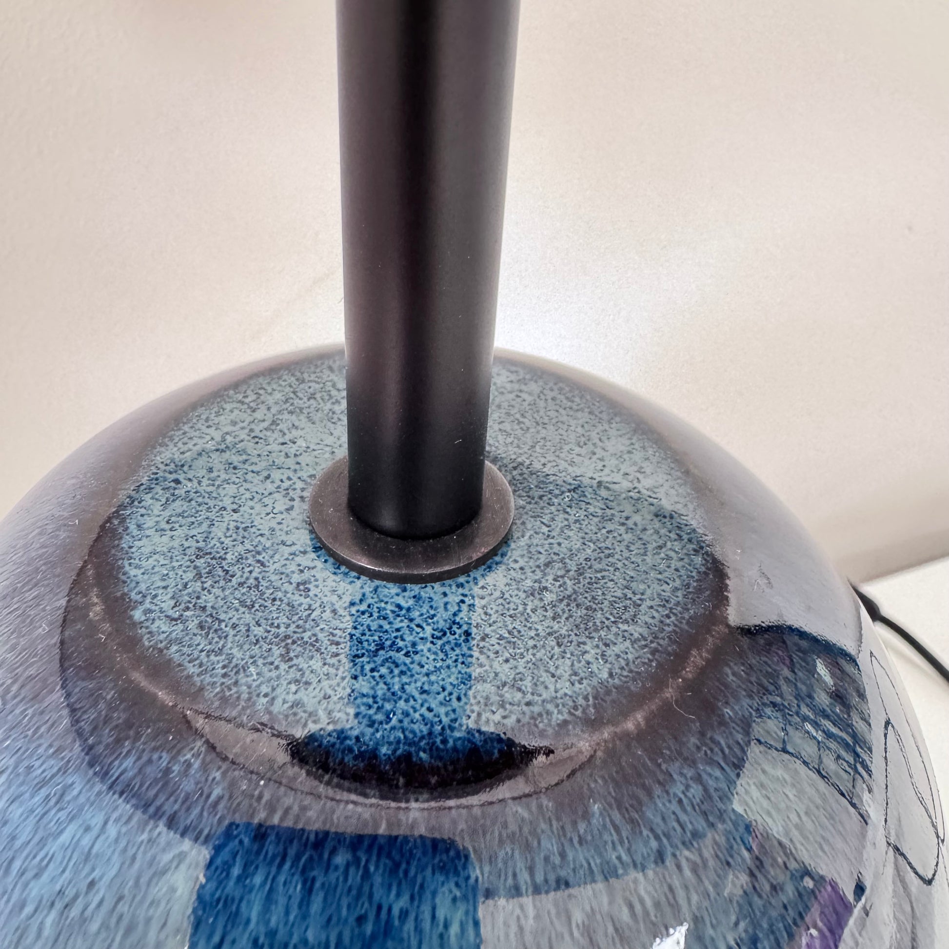 Lamp art deco blauw bovenkant