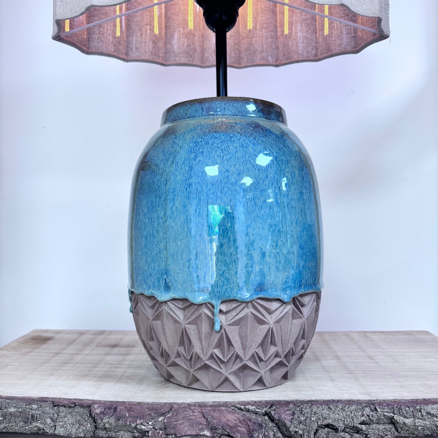 Lamp art deco groen voet