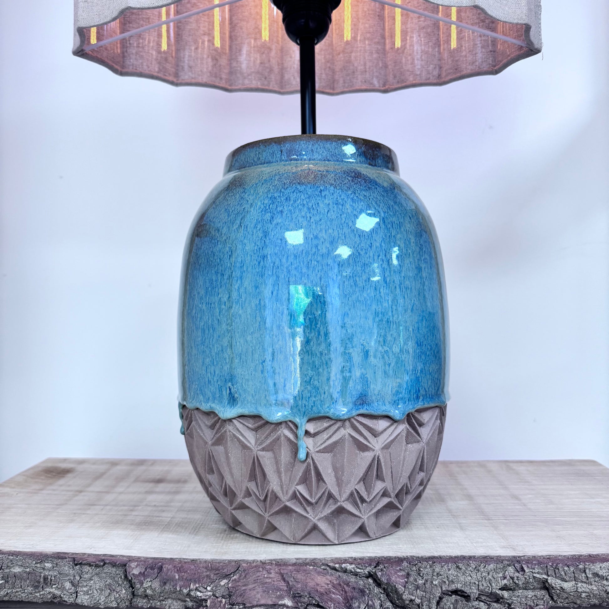 Lamp art deco groen voet